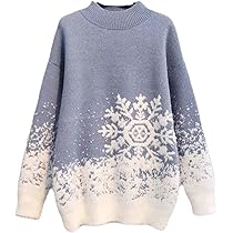 Amazon.co.jp: クリスマスセーター レディース 雪の結晶柄 プル